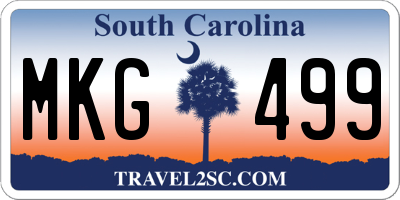 SC license plate MKG499