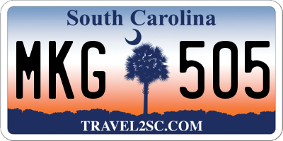SC license plate MKG505