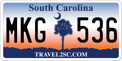 SC license plate MKG536