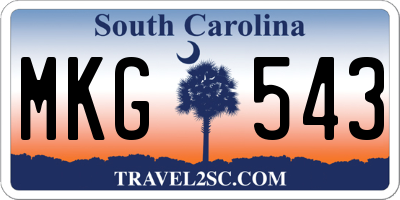 SC license plate MKG543