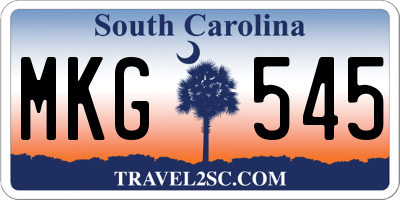 SC license plate MKG545