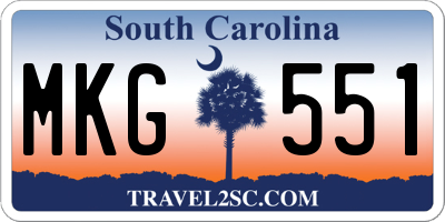 SC license plate MKG551