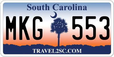 SC license plate MKG553