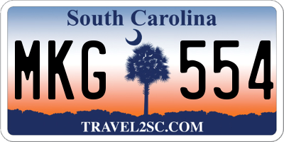 SC license plate MKG554