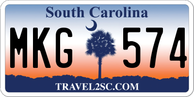 SC license plate MKG574