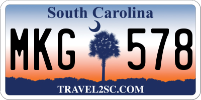 SC license plate MKG578