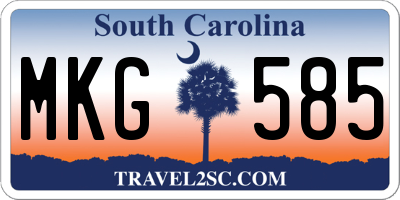 SC license plate MKG585