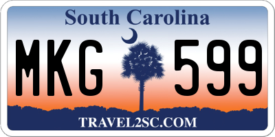 SC license plate MKG599
