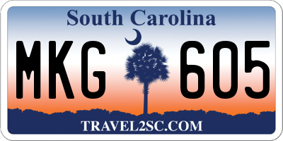 SC license plate MKG605