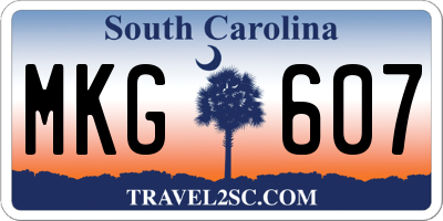 SC license plate MKG607