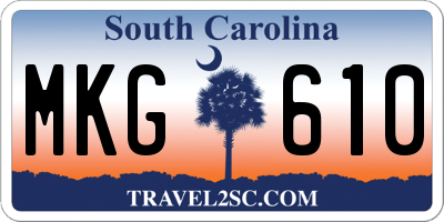 SC license plate MKG610