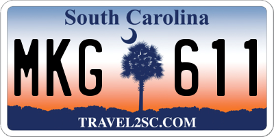 SC license plate MKG611