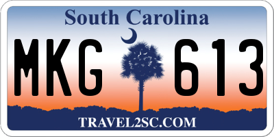 SC license plate MKG613
