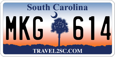 SC license plate MKG614