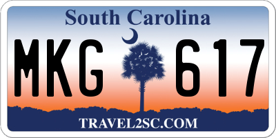 SC license plate MKG617