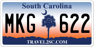 SC license plate MKG622