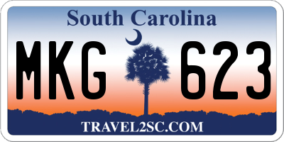 SC license plate MKG623