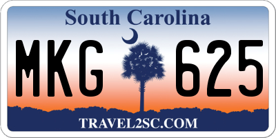 SC license plate MKG625