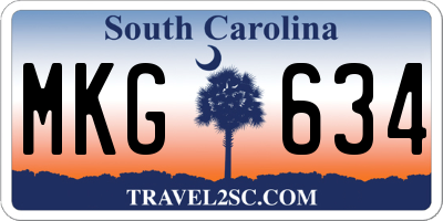 SC license plate MKG634