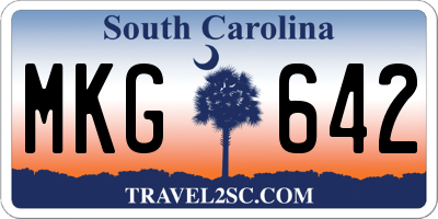 SC license plate MKG642