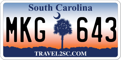 SC license plate MKG643