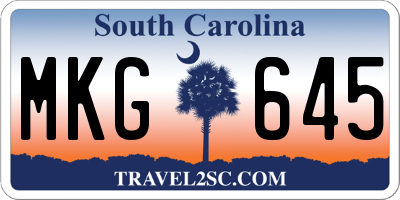SC license plate MKG645