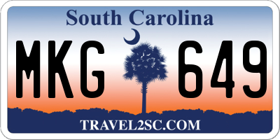 SC license plate MKG649