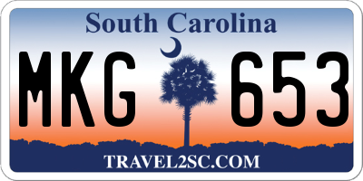 SC license plate MKG653