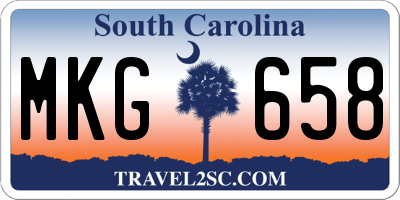 SC license plate MKG658