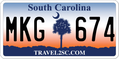 SC license plate MKG674