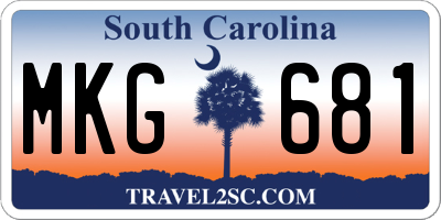 SC license plate MKG681