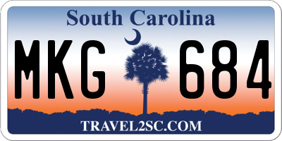 SC license plate MKG684