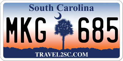 SC license plate MKG685