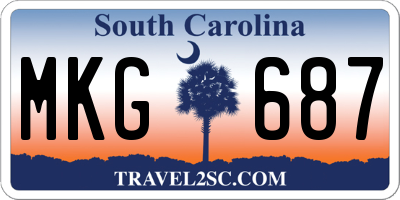 SC license plate MKG687