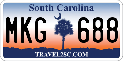 SC license plate MKG688