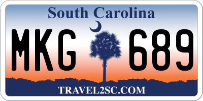SC license plate MKG689