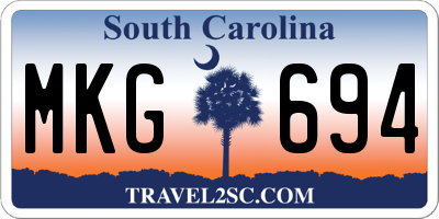 SC license plate MKG694