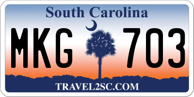 SC license plate MKG703