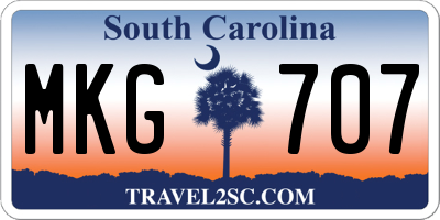 SC license plate MKG707