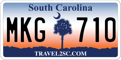 SC license plate MKG710