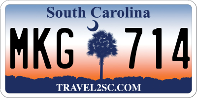 SC license plate MKG714