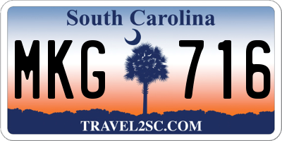SC license plate MKG716