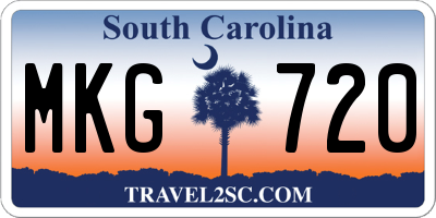SC license plate MKG720