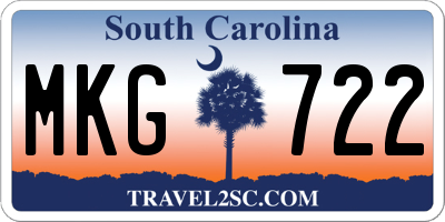SC license plate MKG722
