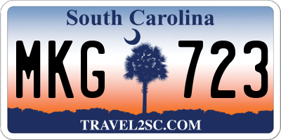 SC license plate MKG723