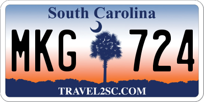 SC license plate MKG724
