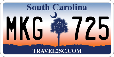 SC license plate MKG725