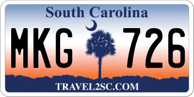 SC license plate MKG726