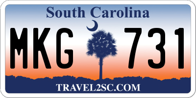 SC license plate MKG731
