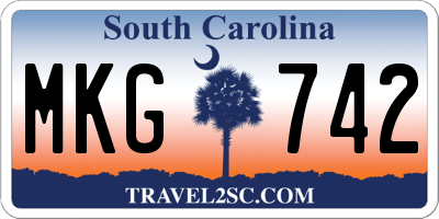 SC license plate MKG742